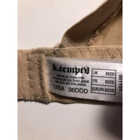 Wacoal b.temptd Underwire Bra Style 951151 Beige Size 36DDD #3311-1 - Picture 5 of 7